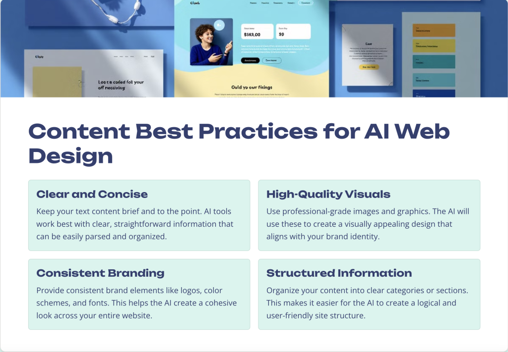 Content Best Practices for AI Web Design